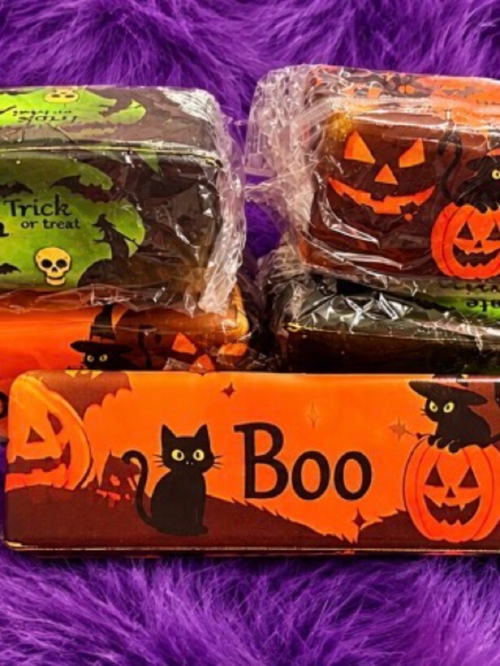 Halloween Boo TRICK OR TREAT BUTTERS - Orange AND GREEN